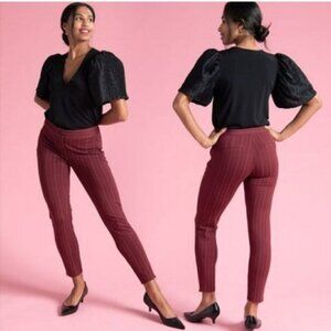 Betabrand Cigarette Dress Yoga Maroon Ankle Pants